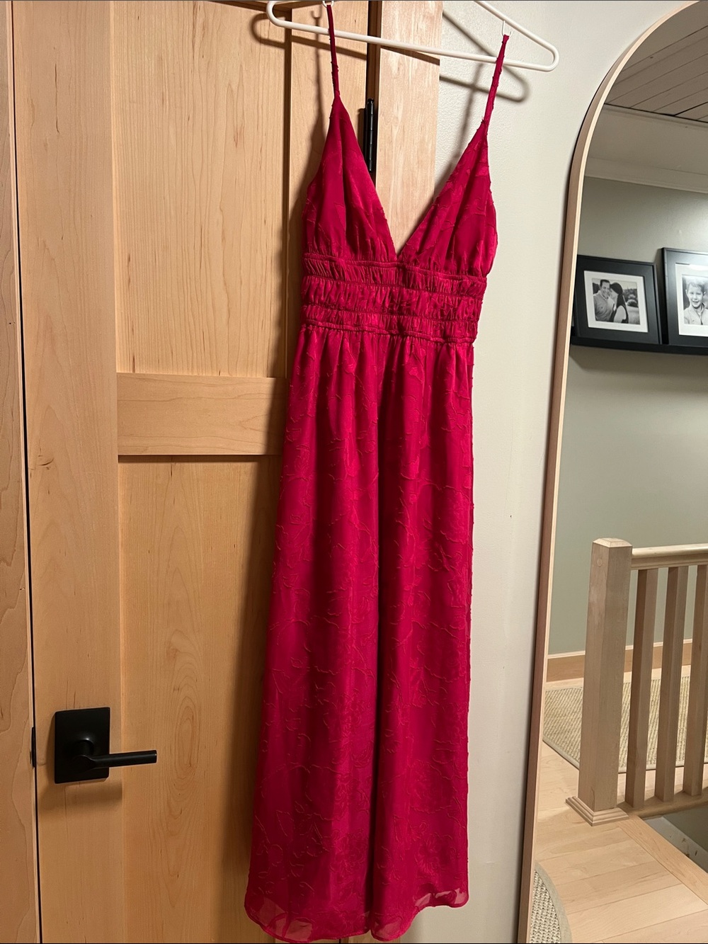 Lulu's Hot Pink V-Neck Spaghetti-Strap Maxi Dress